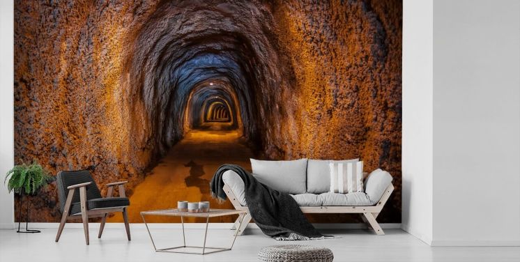 3d customisable wallpaper mural called Cave Tunnel