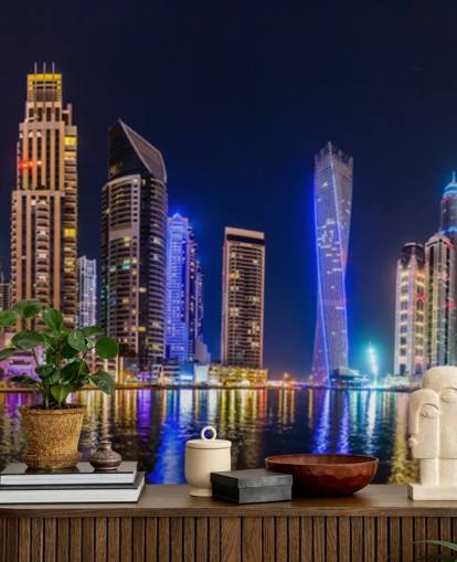 dubai skyscrapers lit up at night wallpaper dubai skyscrapers lit up at night wallpaper