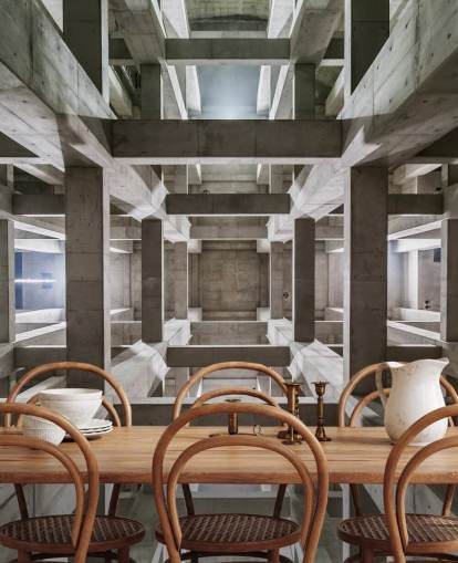 Mural de parede de teto 3D de concreto cinza Mural de parede de teto 3D de concreto cinza