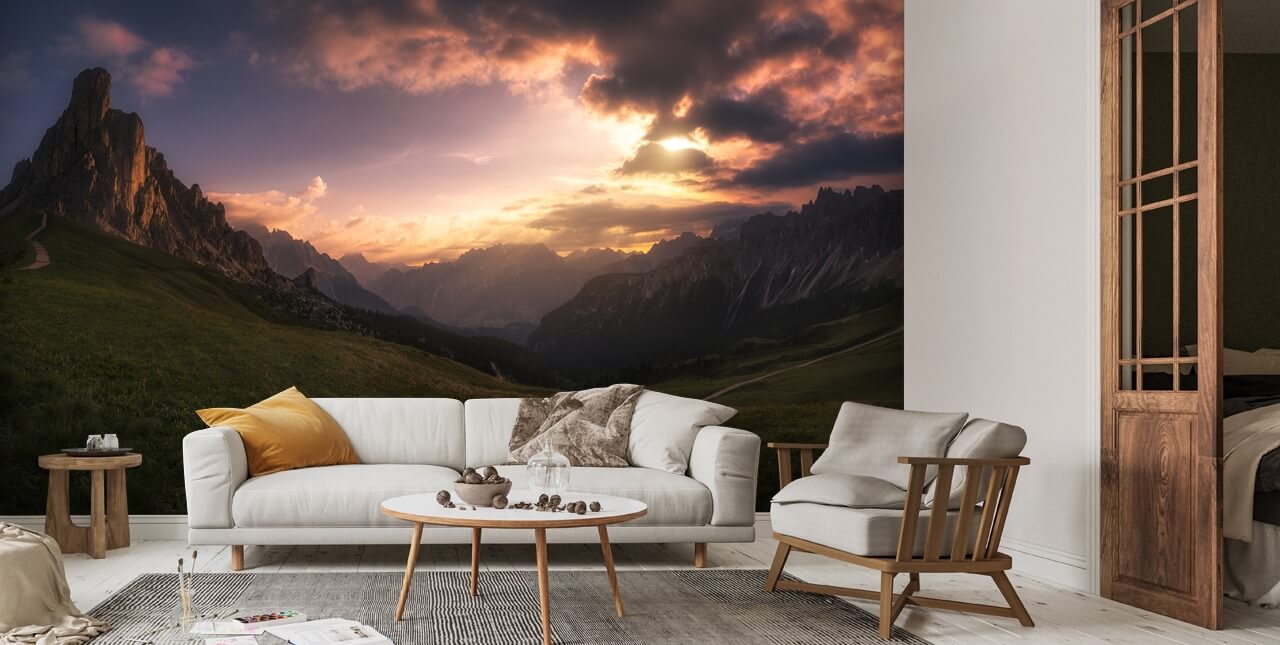 Mountain Valley Wall Mural | Wallsauce US