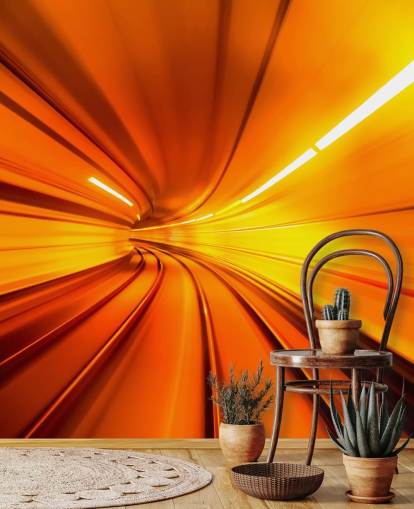 3D-Hintergrundbild mit orangefarbenem Tunnel 3D-Hintergrundbild mit orangefarbenem Tunnel