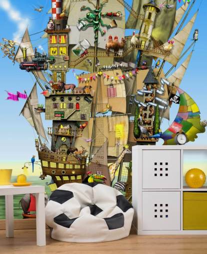 Quirky Pirate Wallpaper Mural Quirky Pirate Wallpaper Mural