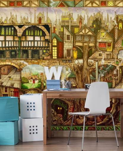 papel de parede de fantasy tree town papel de parede de fantasy tree town