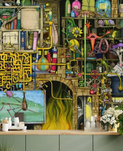 Fargerikt tegnet Science Lab Bakgrunn Fargerikt tegnet Science Lab Bakgrunn