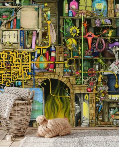 Colourfully Drawn Science Lab Wallpaper Colourfully Drawn Science Lab Wallpaper