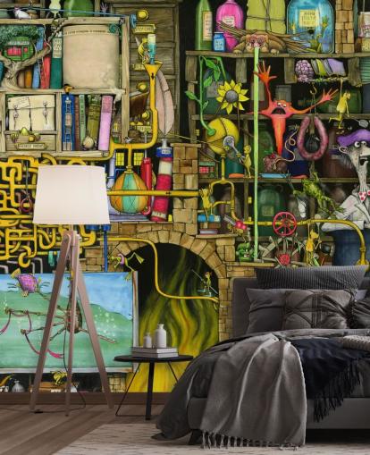 Colourfully Drawn Science Lab Wallpaper Colourfully Drawn Science Lab Wallpaper