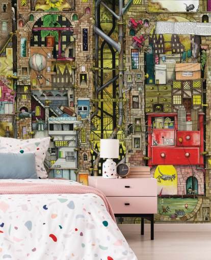 fantasy town tapet fantasy town tapet