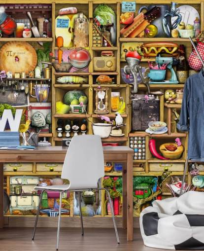 murale con mensole da cucina murale con mensole da cucina