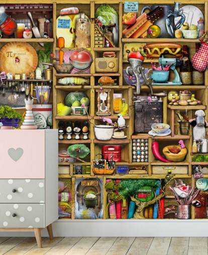 kitchen shelves wall mural kitchen shelves wall mural