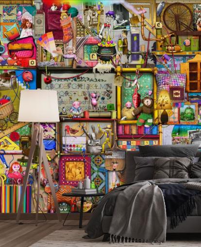 fantasie boekenplank behang fantasie boekenplank behang