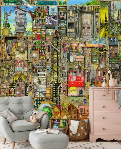 Carta da parati Fantasy Town Carta da parati Fantasy Town