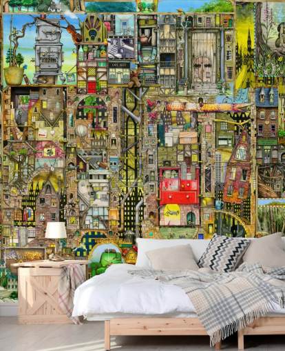 Fantasy Town behang Fantasy Town behang