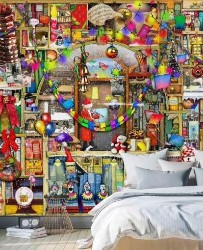 papel de parede de estante de natal papel de parede de estante de natal