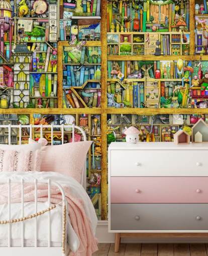 Colorful Bookshelf Wallpaper Colorful Bookshelf Wallpaper