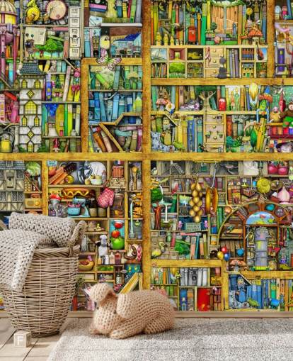 Carta da parati colorata per scaffali Carta da parati colorata per scaffali