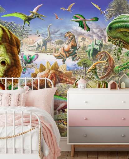 Decorazione murale con mondo di dinosauri Decorazione murale con mondo di dinosauri