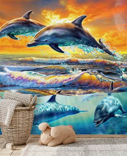 Carta da parati con delfini Carta da parati con delfini