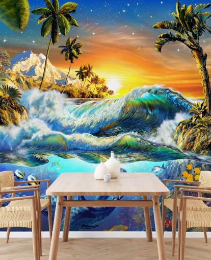 Delfin und tropische Fische Wallpaper Delfin und tropische Fische Wallpaper