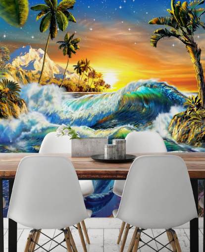 Papel de Parede Golfinho e Peixe Papel de Parede Golfinho e Peixe