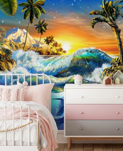 Dolphin and Tropical Fish Wallpaper Dolphin and Tropical Fish Wallpaper