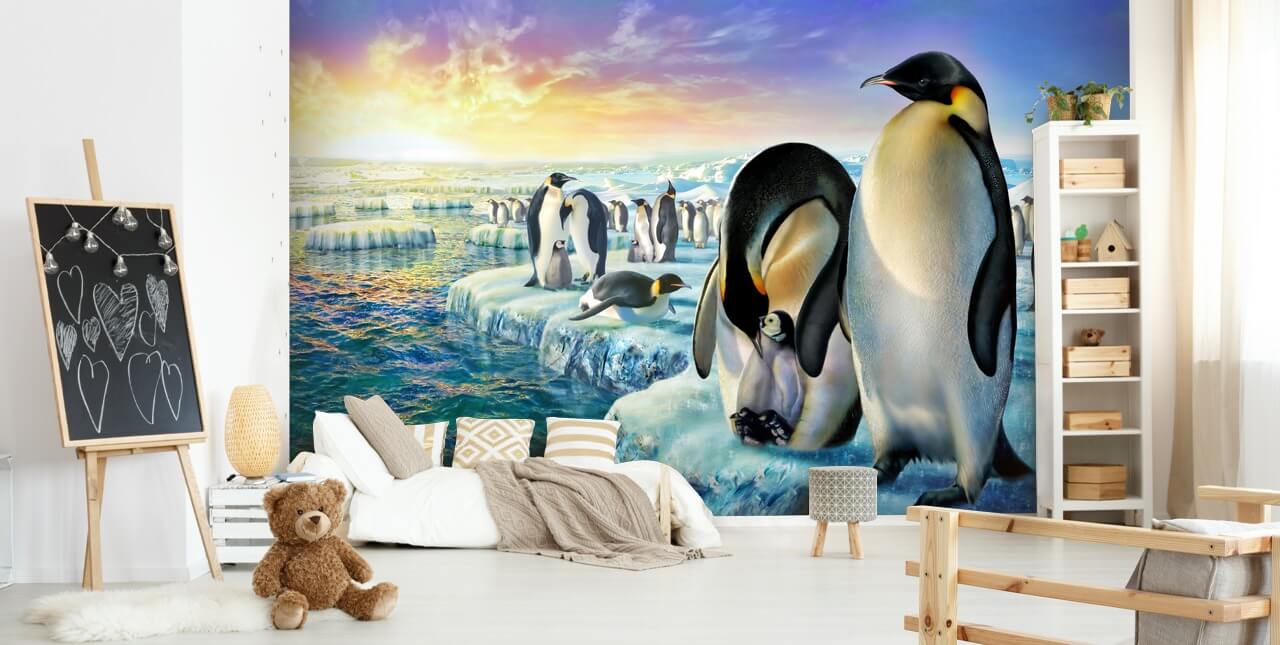 Penguin Colony Art Behang