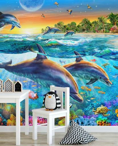 Dolphin og Sealife Bakgrunn Dolphin og Sealife Bakgrunn