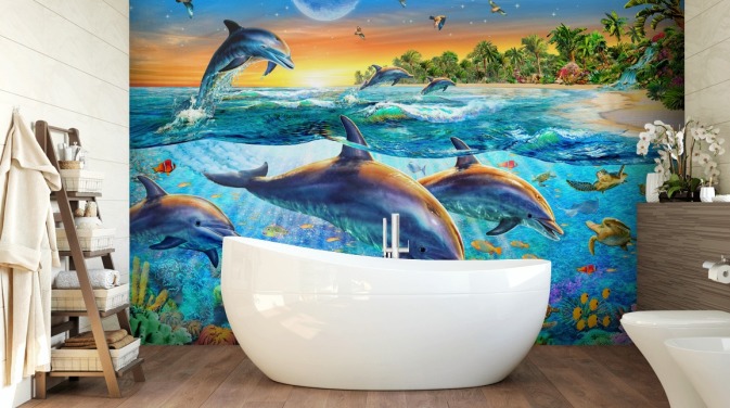 Dolphin en Sealife behang