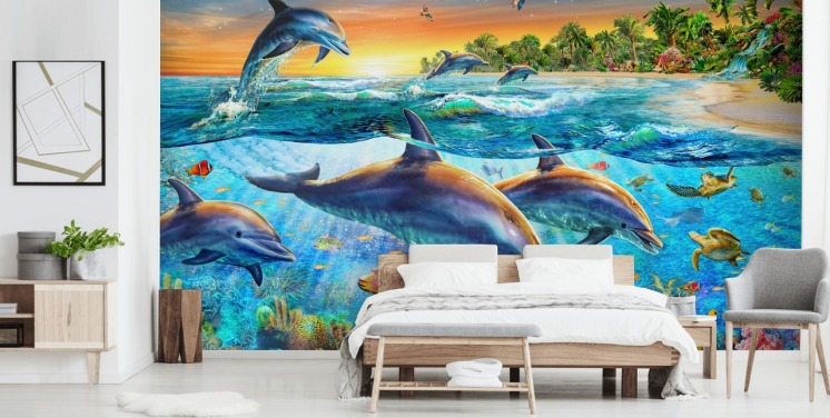 Papier Peint Dauphin et Sealife
