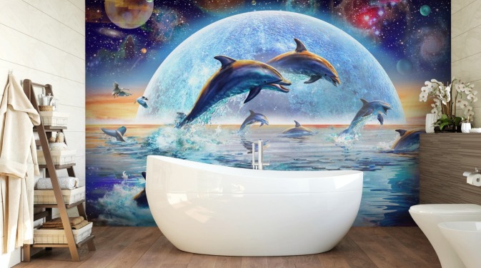 Dolphin Space Sky behang