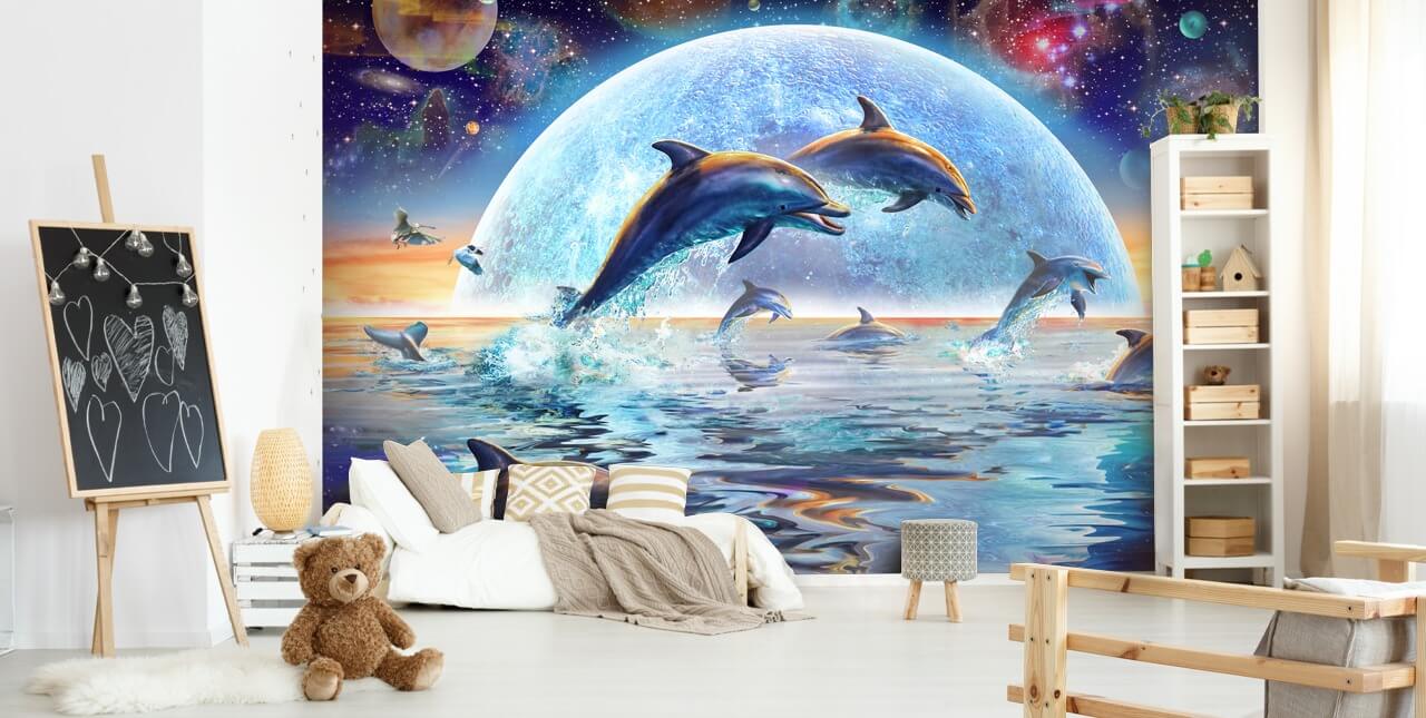 Dolphin Space Sky Wallpaper