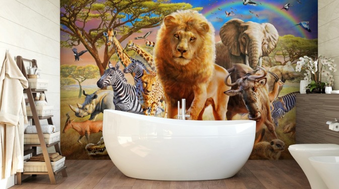 Decorazione murale con animali africani 