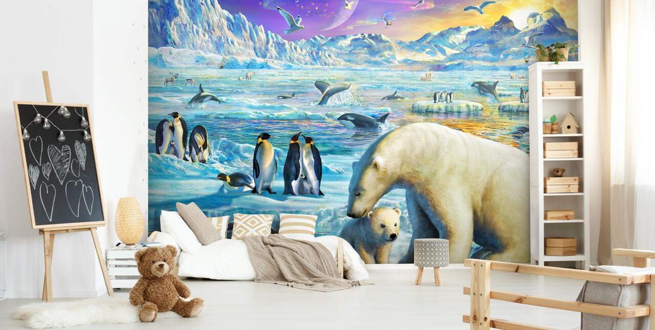Antarctische dieren behang