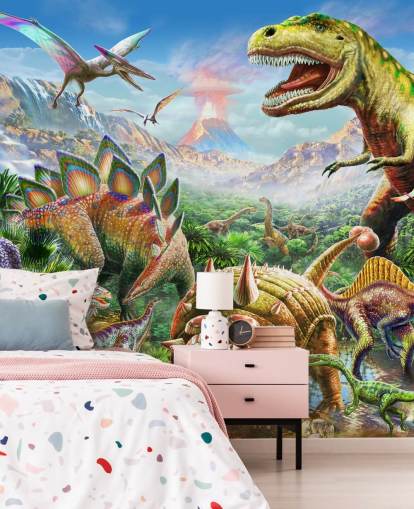 Mural de papel pintado del grupo de dinosaurios Mural de papel pintado del grupo de dinosaurios