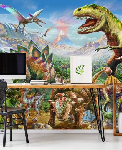 Dinosaurs Group Wallpaper Mural Dinosaurs Group Wallpaper Mural