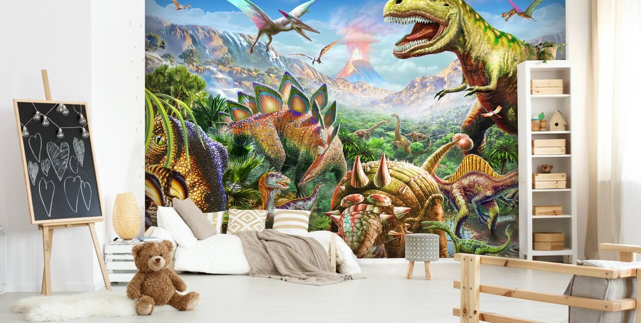 Dinosaurs Group Tapetvægmaleri