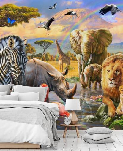 Afrikanische Tiere von Lagune Tapete Afrikanische Tiere von Lagune Tapete