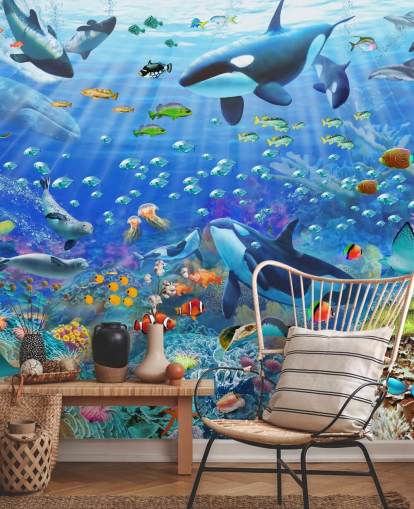 papier peint mural coloré personnalisable sur l'océan appelé Underwater Scenery par Adrian Chesterman pour chambre d'enfant papier peint mural coloré personnalisable sur l'océan appelé Underwater Scenery par Adrian Chesterman pour chambre d'enfant