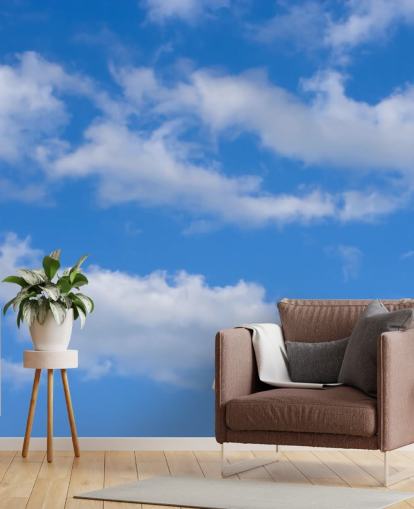 blå brugerdefineret himmel tapet kaldet Blue Skies with Clouds til kontorer eller kommercielle områder blå brugerdefineret himmel tapet kaldet Blue Skies with Clouds til kontorer eller kommercielle områder