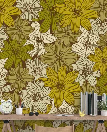 mustard floral wallpaper mustard floral wallpaper