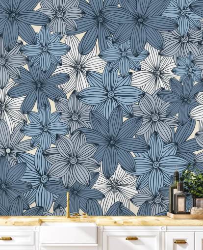 blue floral wallpaper blue floral wallpaper