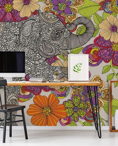 Drawn Elephant Wall Mural Drawn Elephant Wall Mural