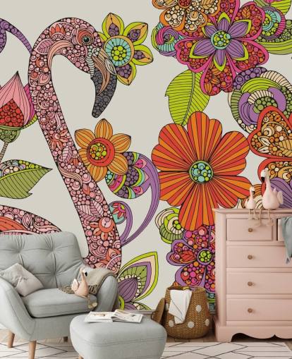 Flamingo-behang Flamingo-behang