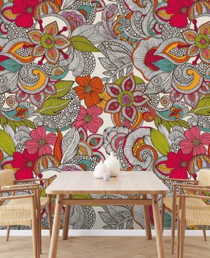 Colourful Floral Wallpaper Colourful Floral Wallpaper