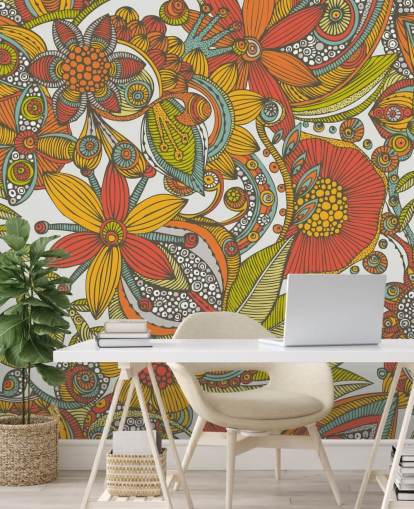 Orange and Red Drawn Wallpaper Orange and Red Drawn Wallpaper