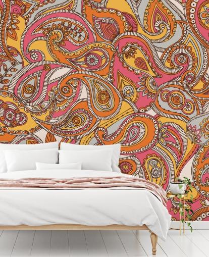 pink and orange paisley wallpaper pink and orange paisley wallpaper