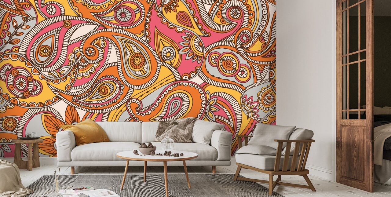 Spring Paisley Wall Mural | Wallsauce UK