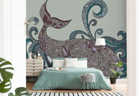 Papier peint Baleine illustré