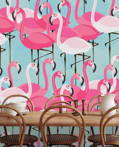 Vaaleanpunainen ja valkoinen Flamingo Taustakuva Vaaleanpunainen ja valkoinen Flamingo Taustakuva