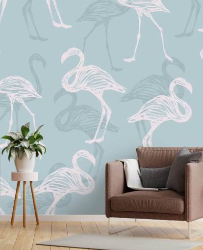 Blauer Flamingo Tapete Blauer Flamingo Tapete