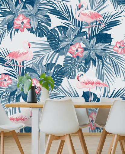 Blue and Pink Flamingo Wallpaper Blue and Pink Flamingo Wallpaper